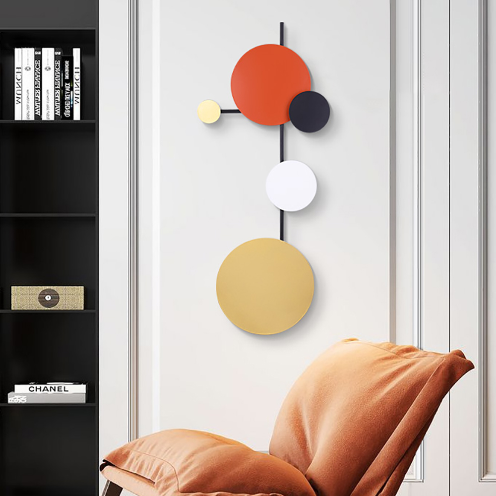 Modern Geometric Round Wall Decor Wall Hanging Metal Art 15.7'' X 37.4'' Multi-color in US