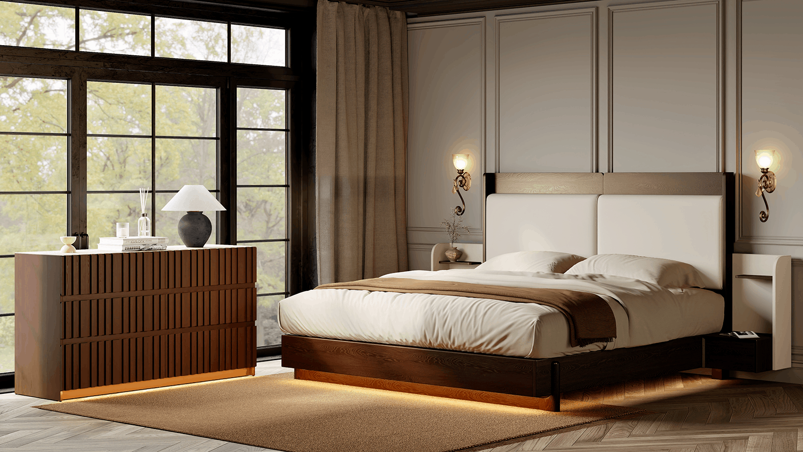 luxury dresser for bedroom Elegant Sunburst Patterned Three-Drawer Dresser