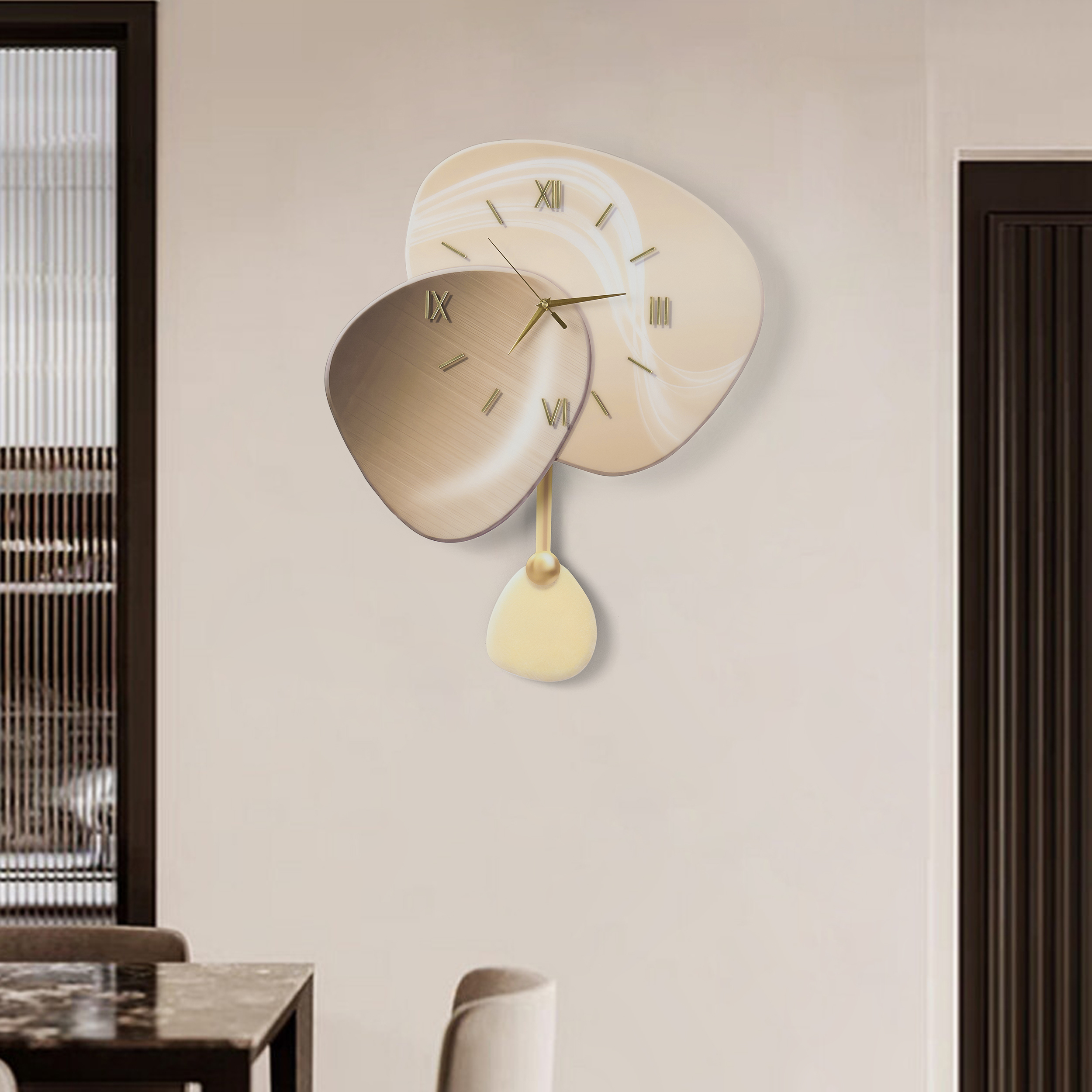 Reloj de pared silencioso abstracto de 60 cm, arte de decoración moderna para sala de estar y dormitorio