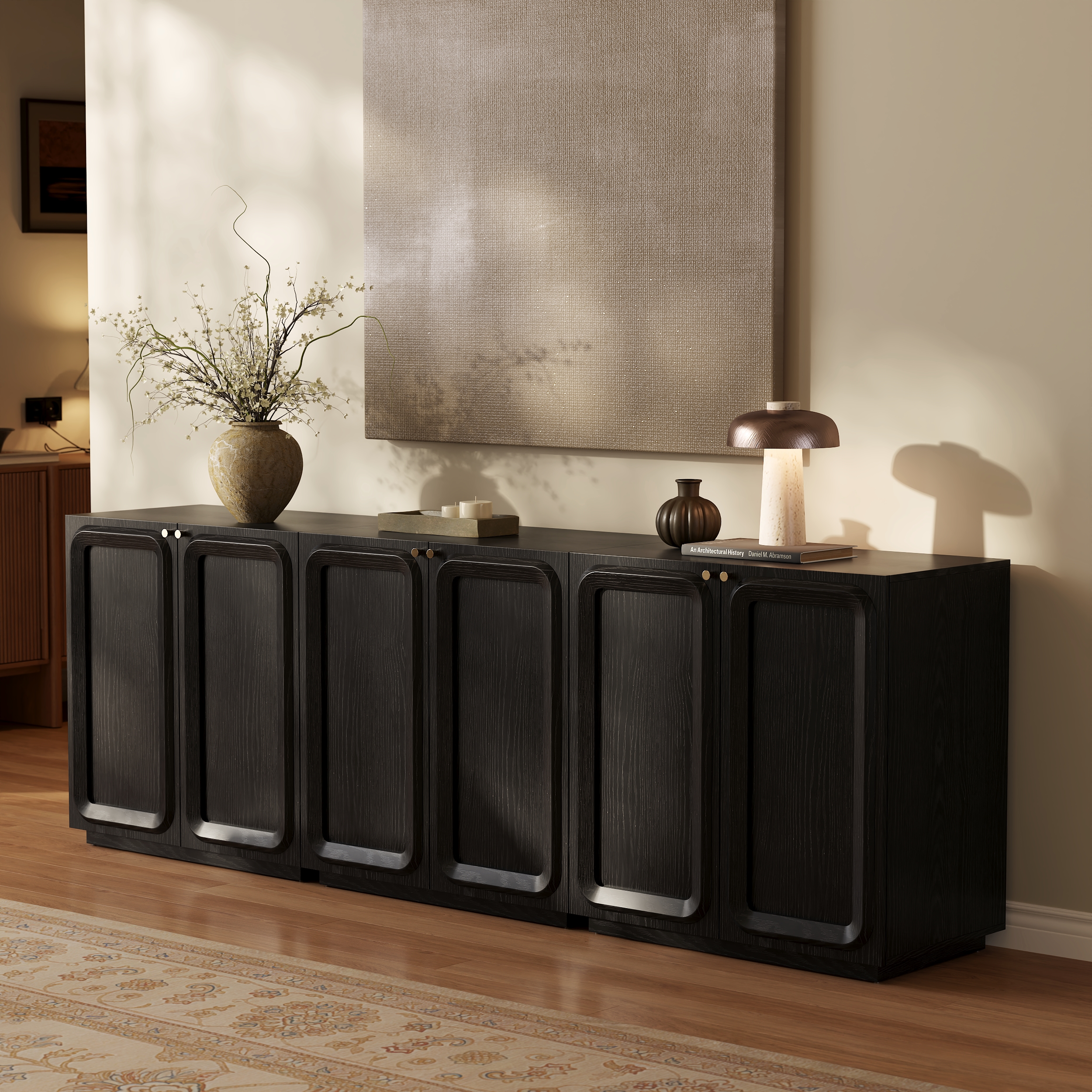 Mueble para TV de 94 pulgadas con gabinete y almacenamiento