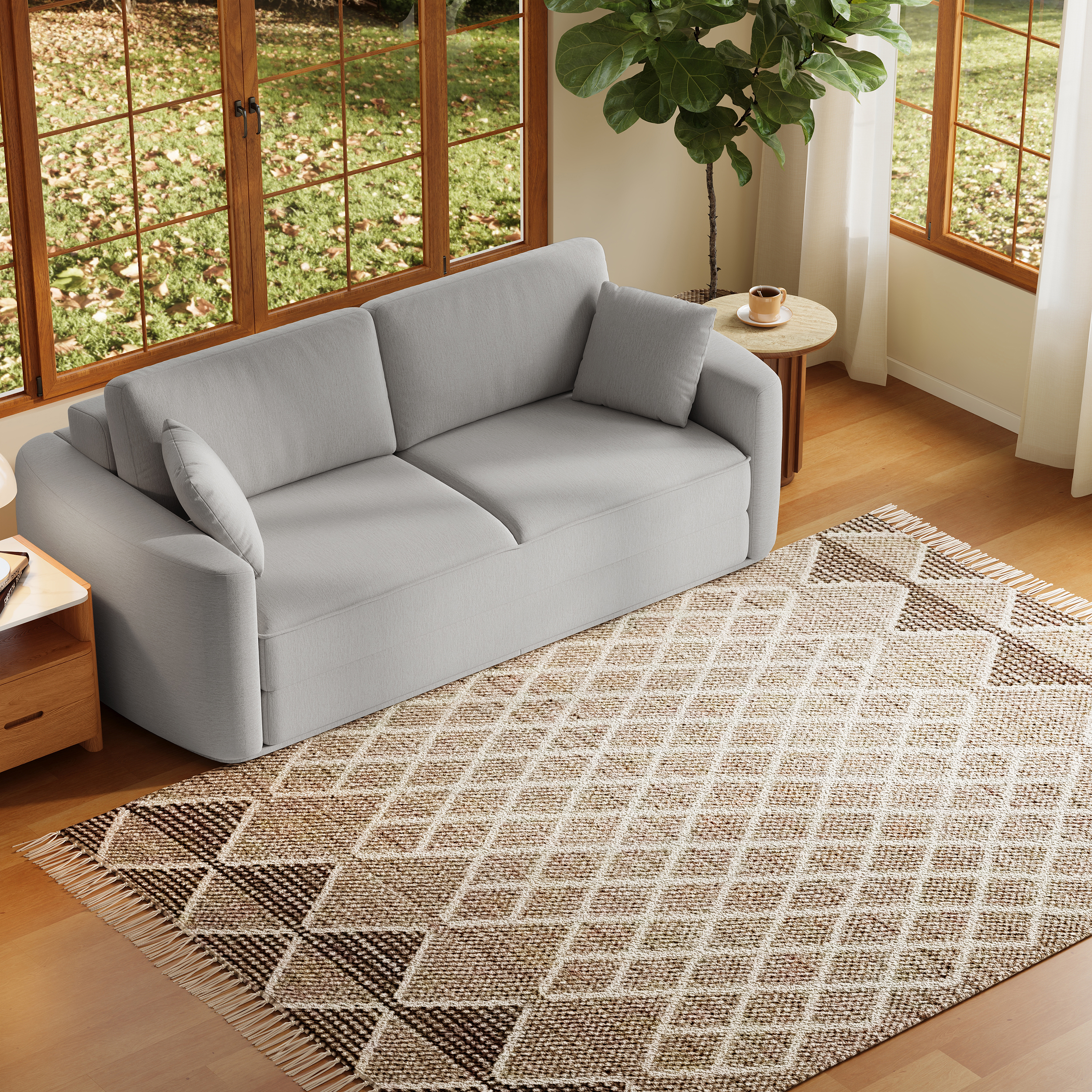 Tissu & Couleur:Chenille Gris Clair